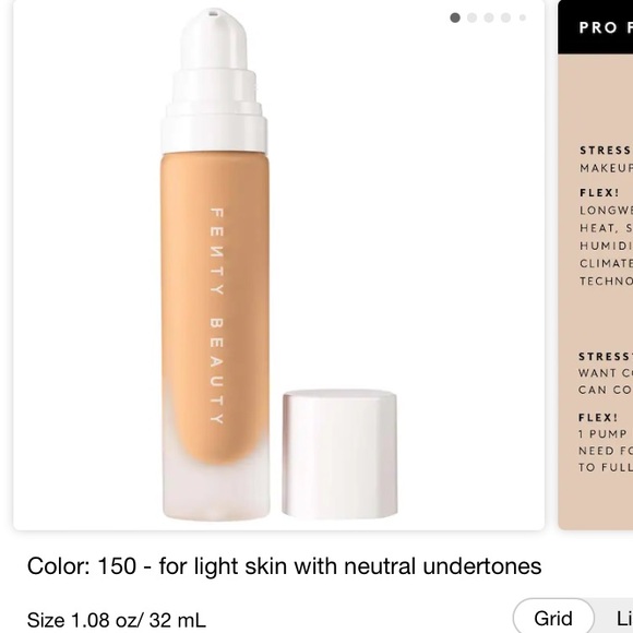 Fenty Beauty by Rihanna Pro Filt’r Soft Matte Longwear Liquid Foundation - Picture 4 of 5